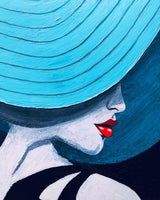 Lady with turquoise hat